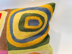 Organic Cotton Abstract Kandinsky Throw Pillow Farbstudie Quadrate