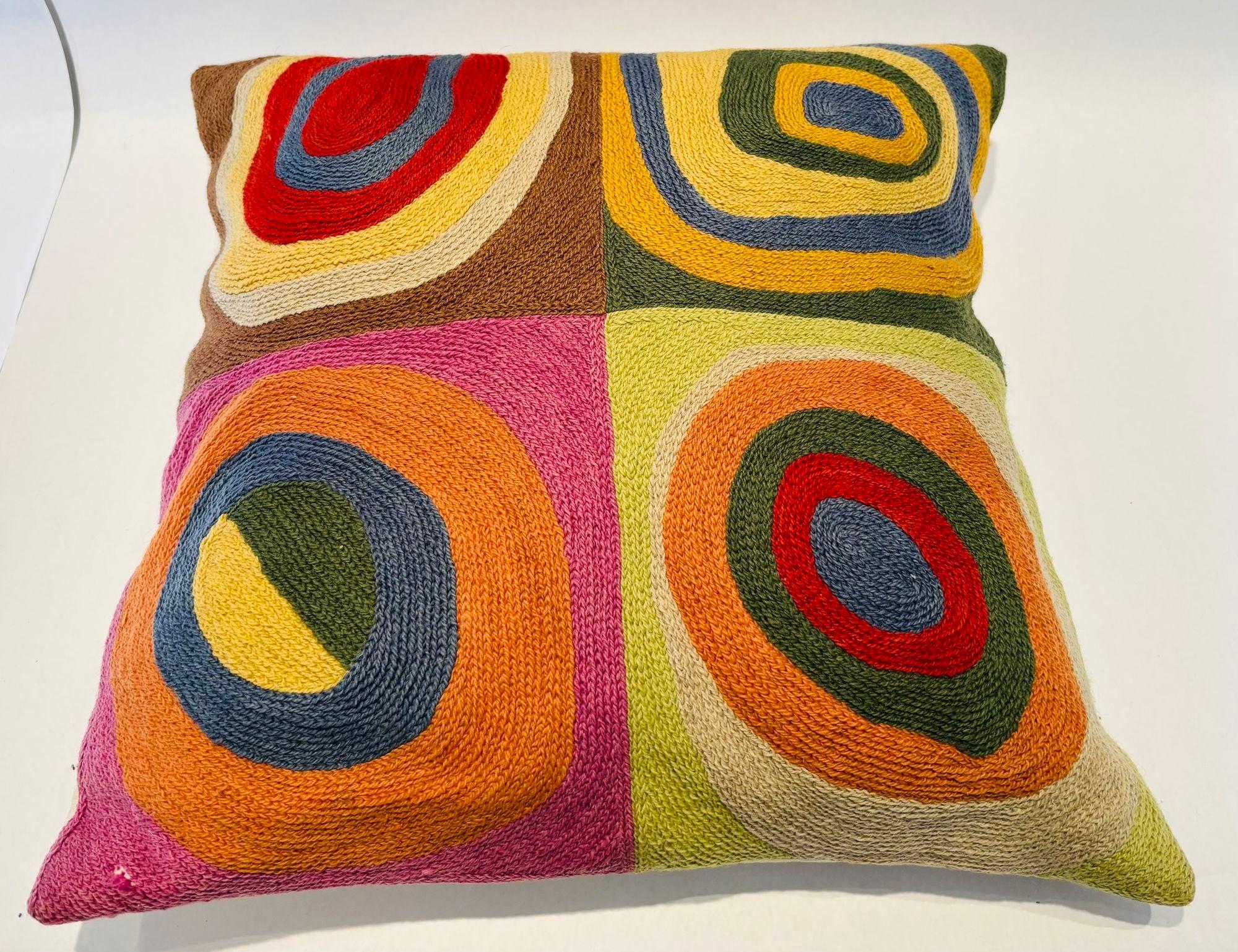 Cuscino in cotone organico astratto Kandinsky Farbstudie Quadrate In condizioni buone in vendita a North Hollywood, CA