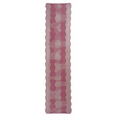 Chemin de table en coton bio/viscose rose
