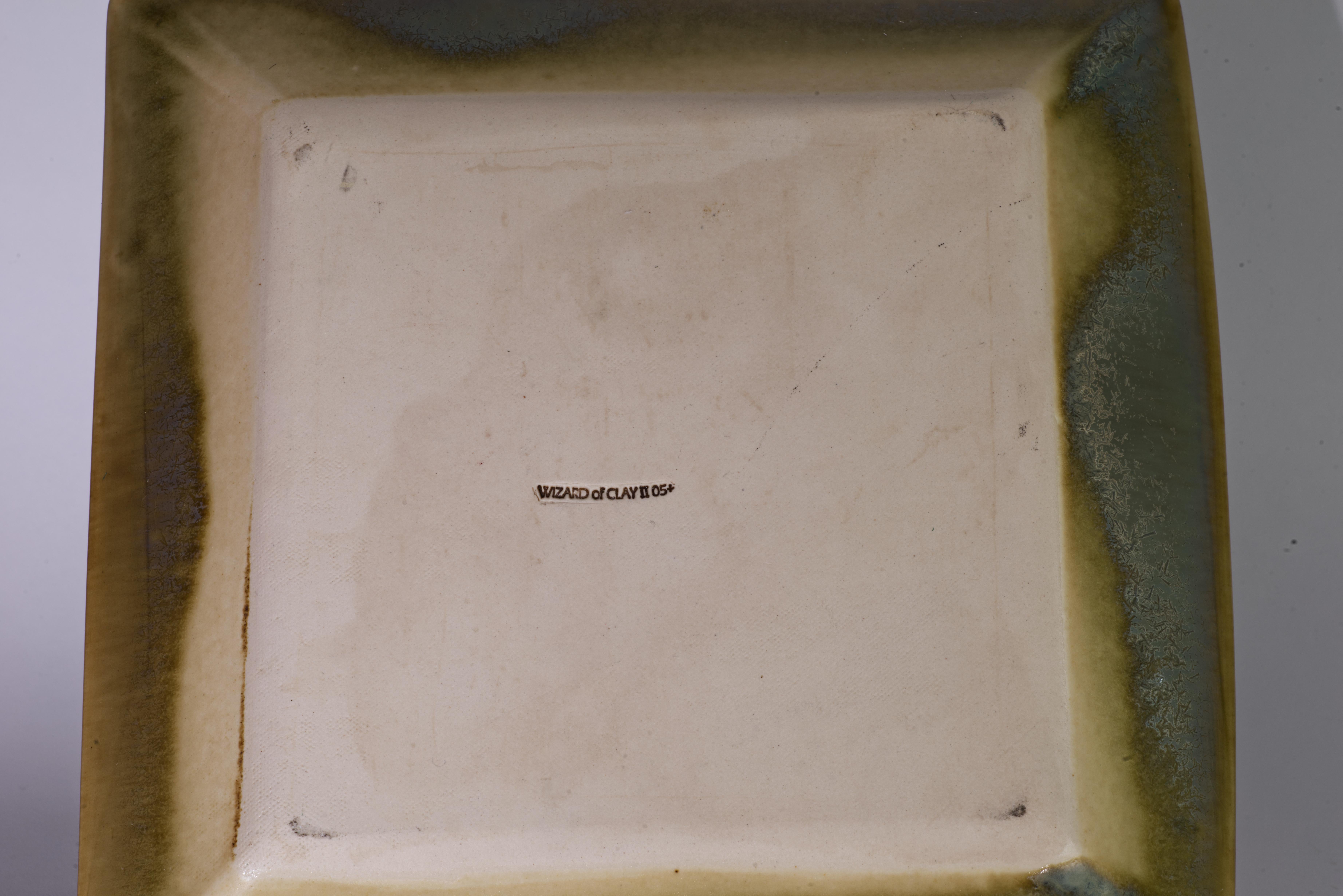 Glazed Organic Crystalline Glaze Hand Thrown Tray or Platter, American Studio Pottery For Sale