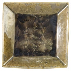 Vassoio o piatto da portata in ceramica organica con smalto cristallino, American Studio Pottery