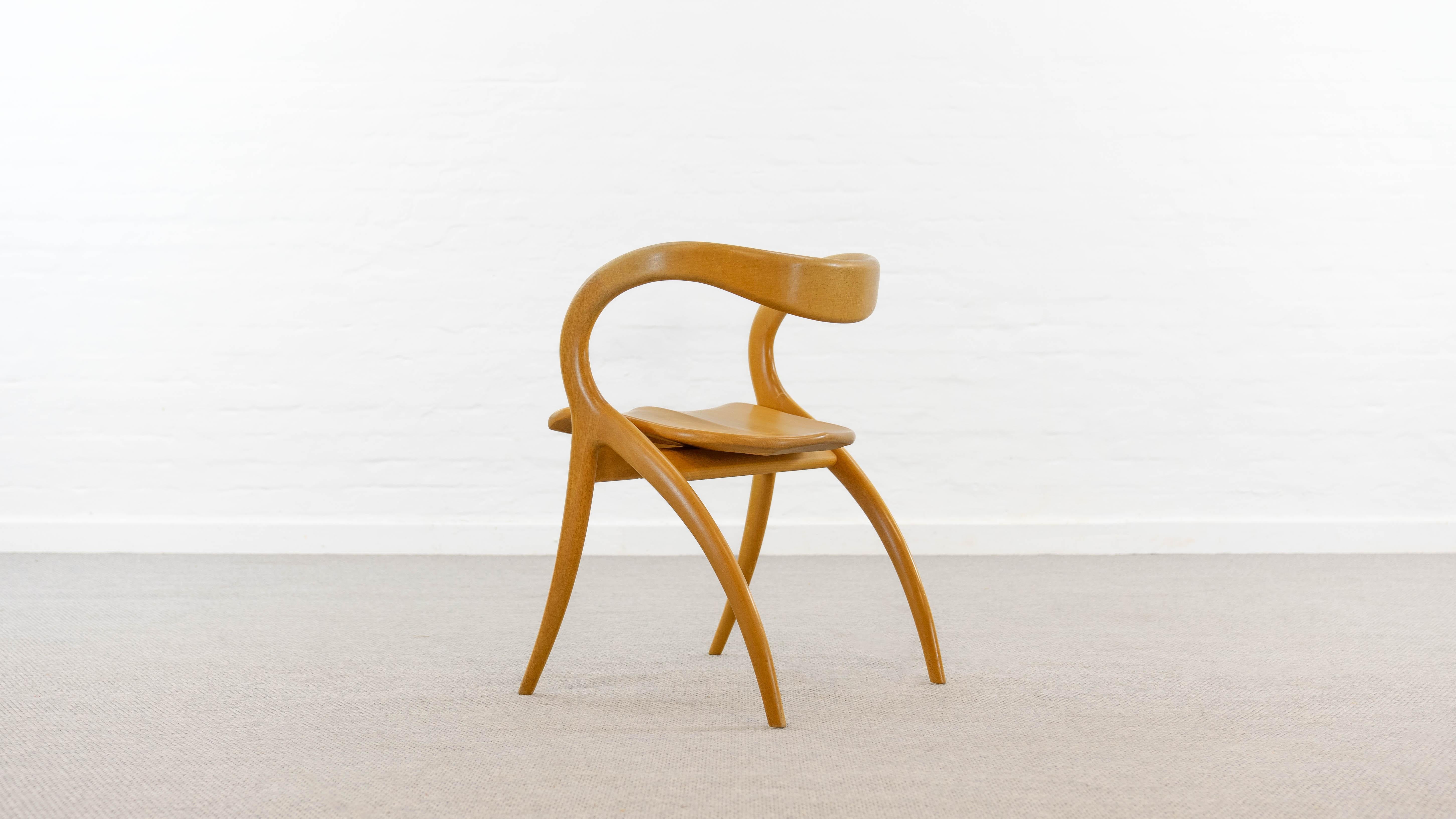 Italian Organic Curved Armchair by A. Sibau, Italy