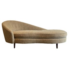 Organic Curved Back Mid-Century Modern Chaise Lounge Chair Fainting Sofa Daybed