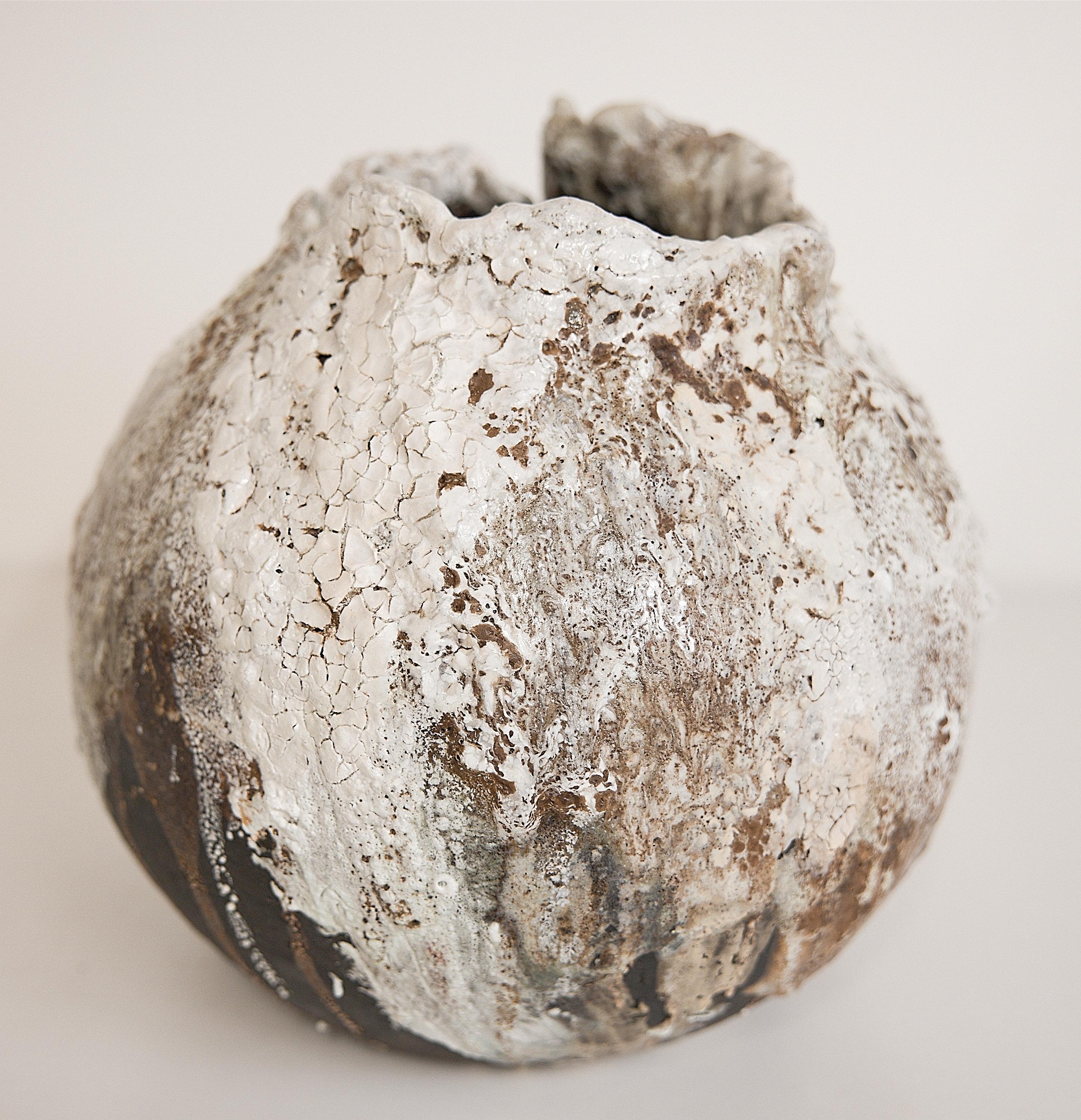 Stoneware Organic Dark  Moon Pod  II vase 12