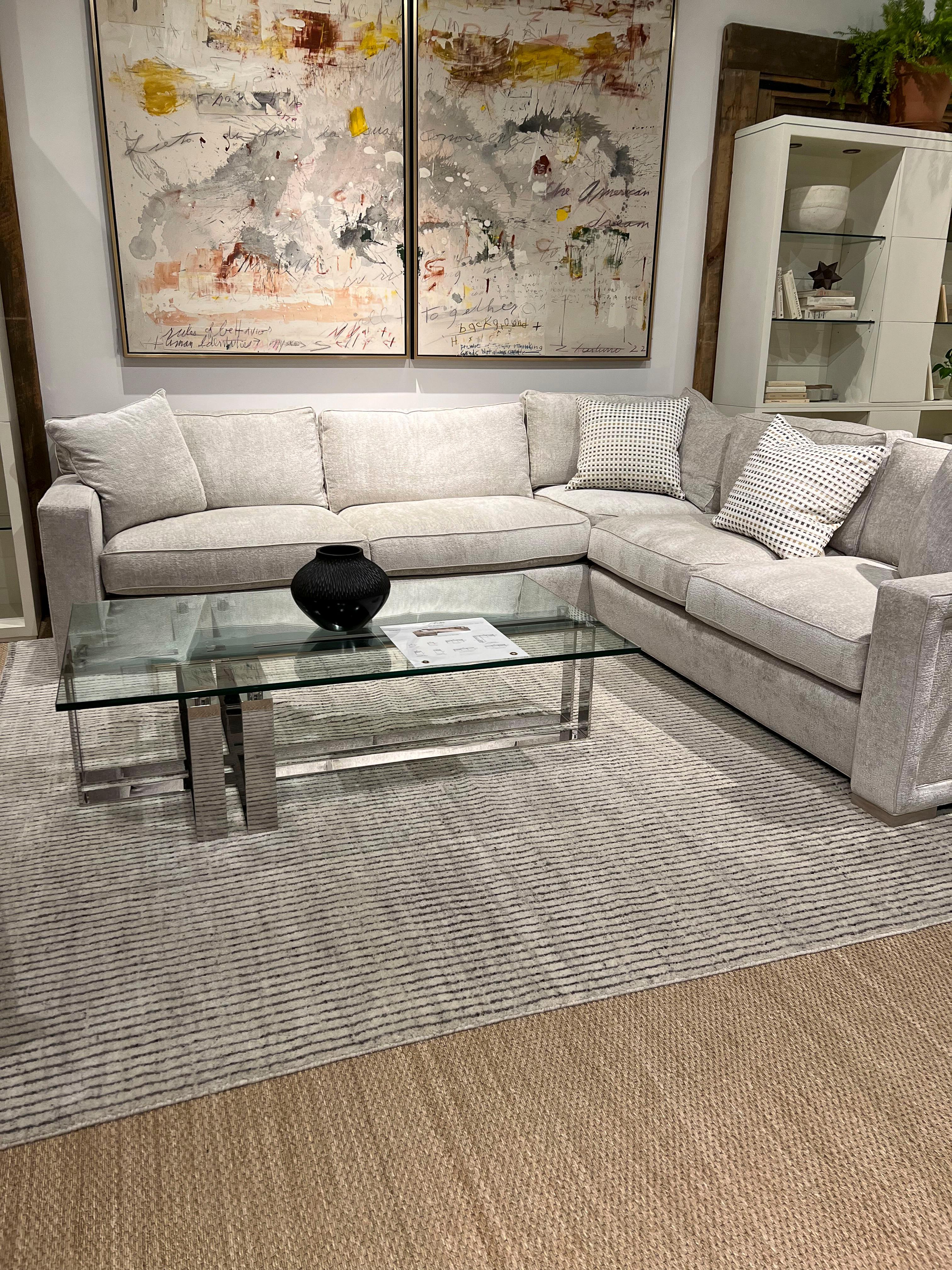XXIe siècle et contemporain Tapis tissé à la main en laine non teintée ivoire brun-gris Organic Day Modern 12'3 X 14'10 en vente