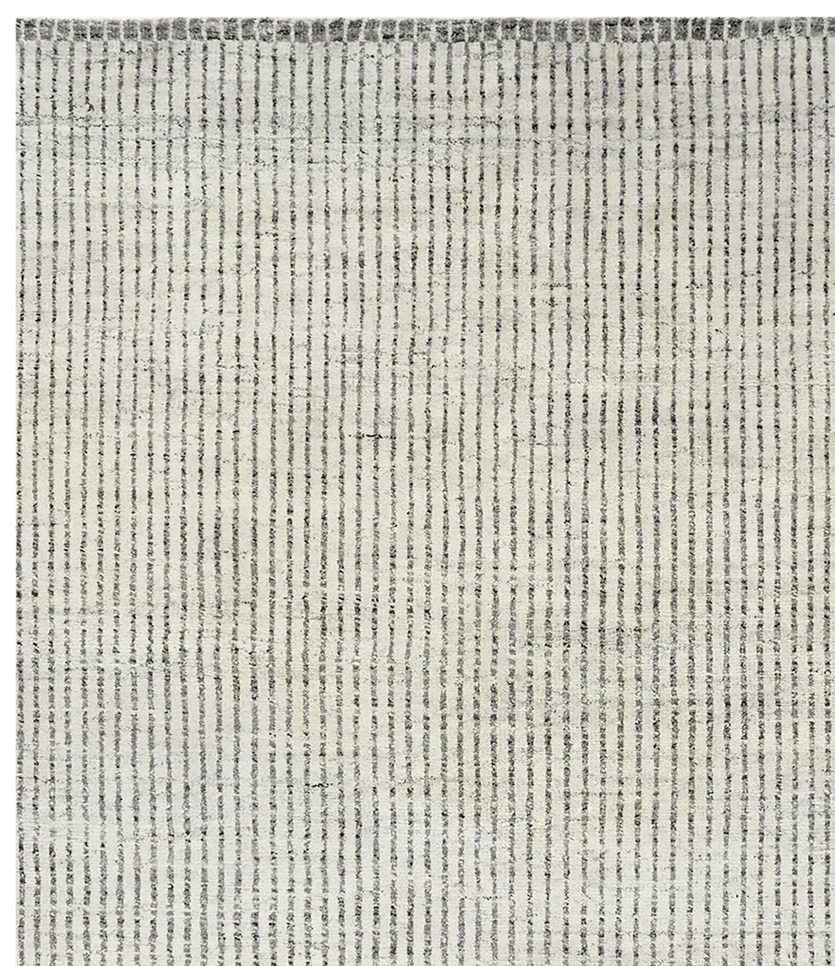 Cotone Tappeto organico Day Modern Undyed Wool Ivory Brown-Gray intrecciato a mano 12'3 X 14'10 in vendita