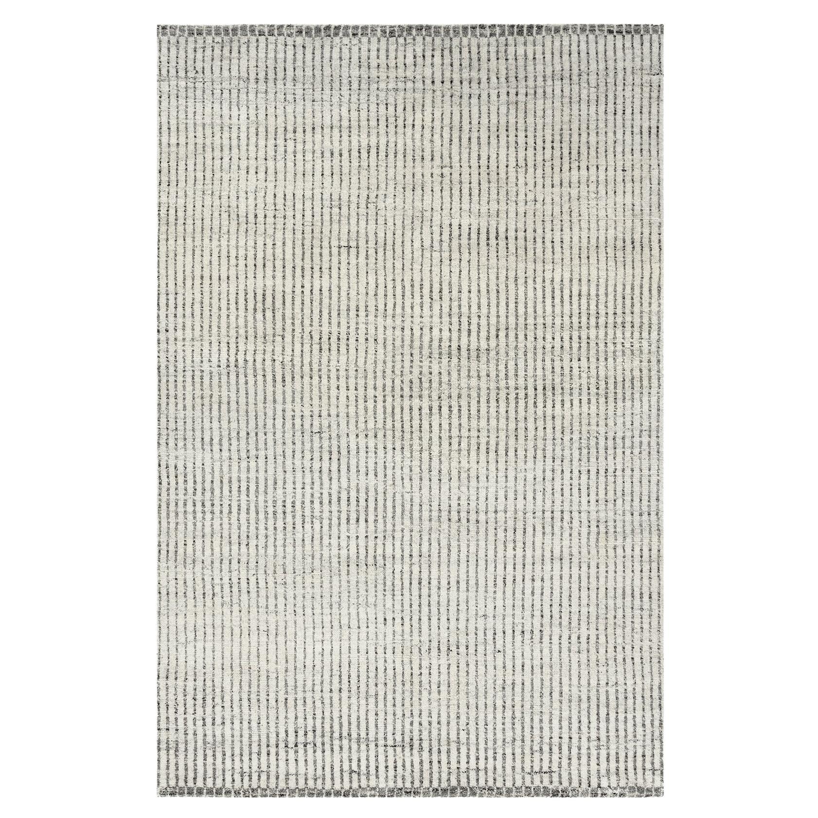 Organic Day Modern Undyed Wool Ivory Brown-Gray Hand Woven Rug 12'3 X 14'10