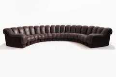Organic De Sede DS600 "Non Stop" Brown Patinated Leather Sofa
