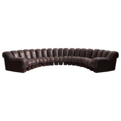 Organic De Sede DS600 "Non Stop" Brown Patinated Leather Sofa