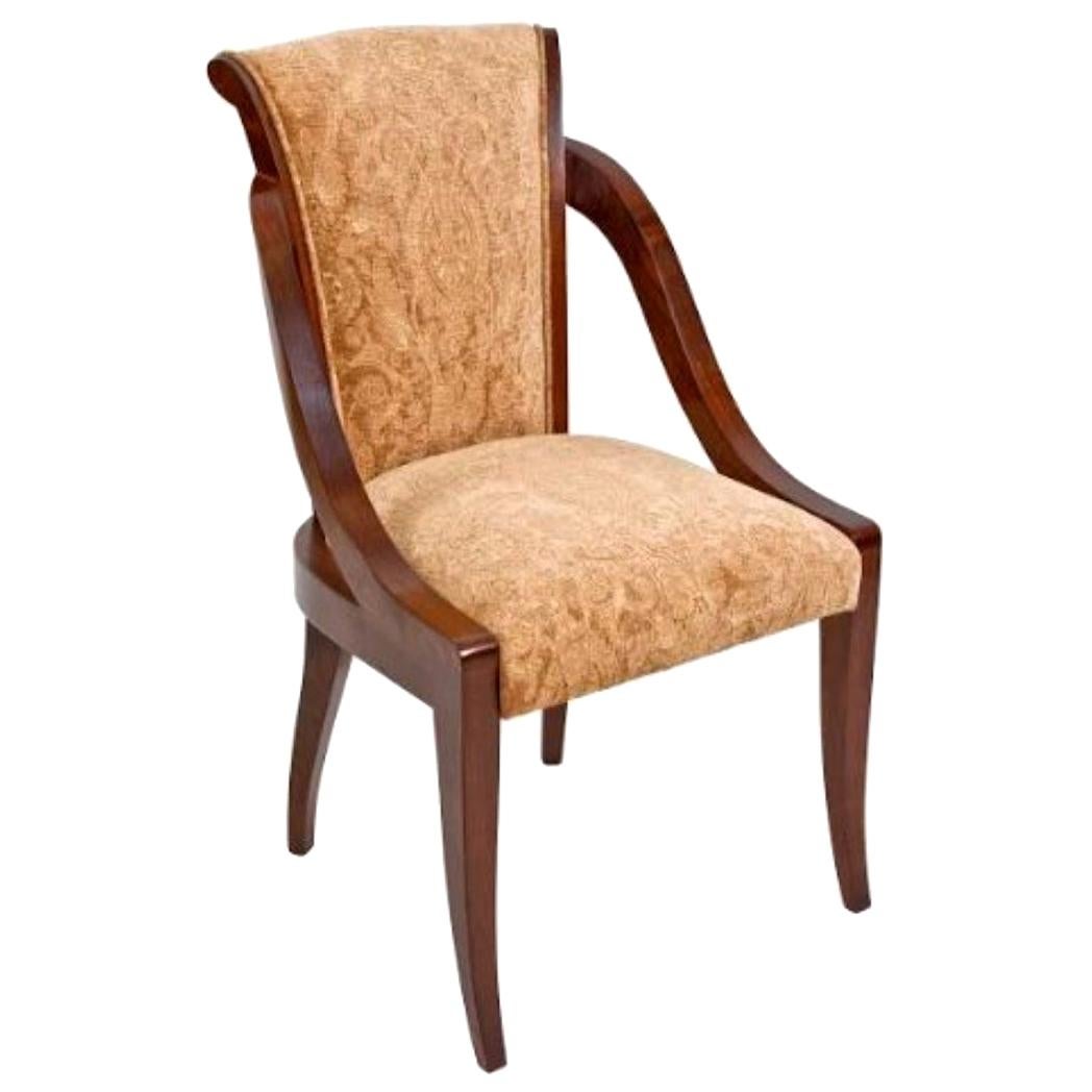 Organic Deco Dining Chair in Solid Walnut and Upholstered in Fabric or Leather For Sale