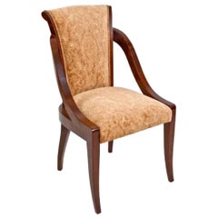 Organic Deco Dining Chair in Solid Walnut and Upholstered in Fabric or Leather