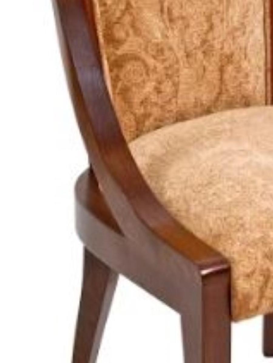 Art Deco Organic Deco Dining Chair in Solid Walnut and Upholstered in Fabric or Leather 
