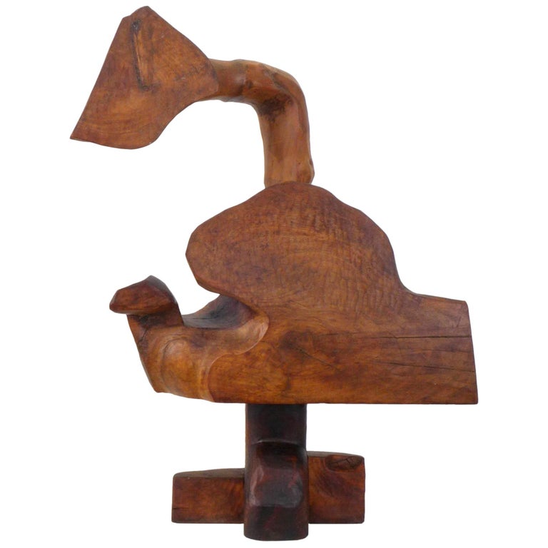 Organic Design Carved Wood Sculpture For Sale at 1stDibs