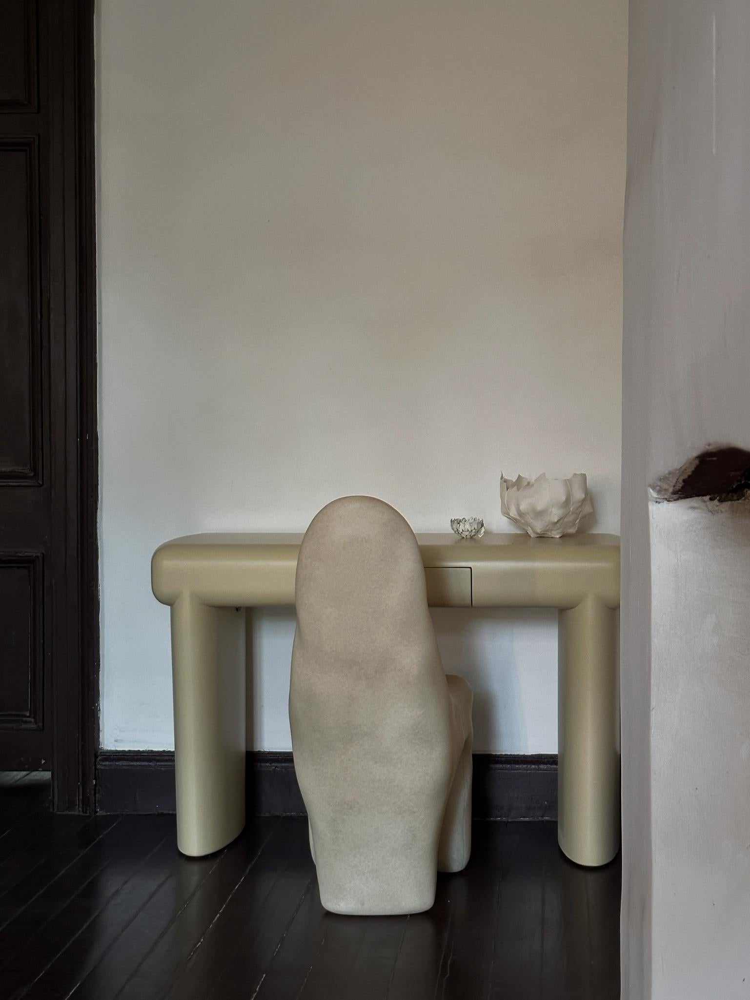 Organic Design, Natural Beige Working Desk in MDF Frame, with drawer by kar For Sale 5