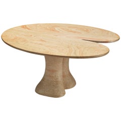 Organic Dining or Center Table in Beige Pink Limestone