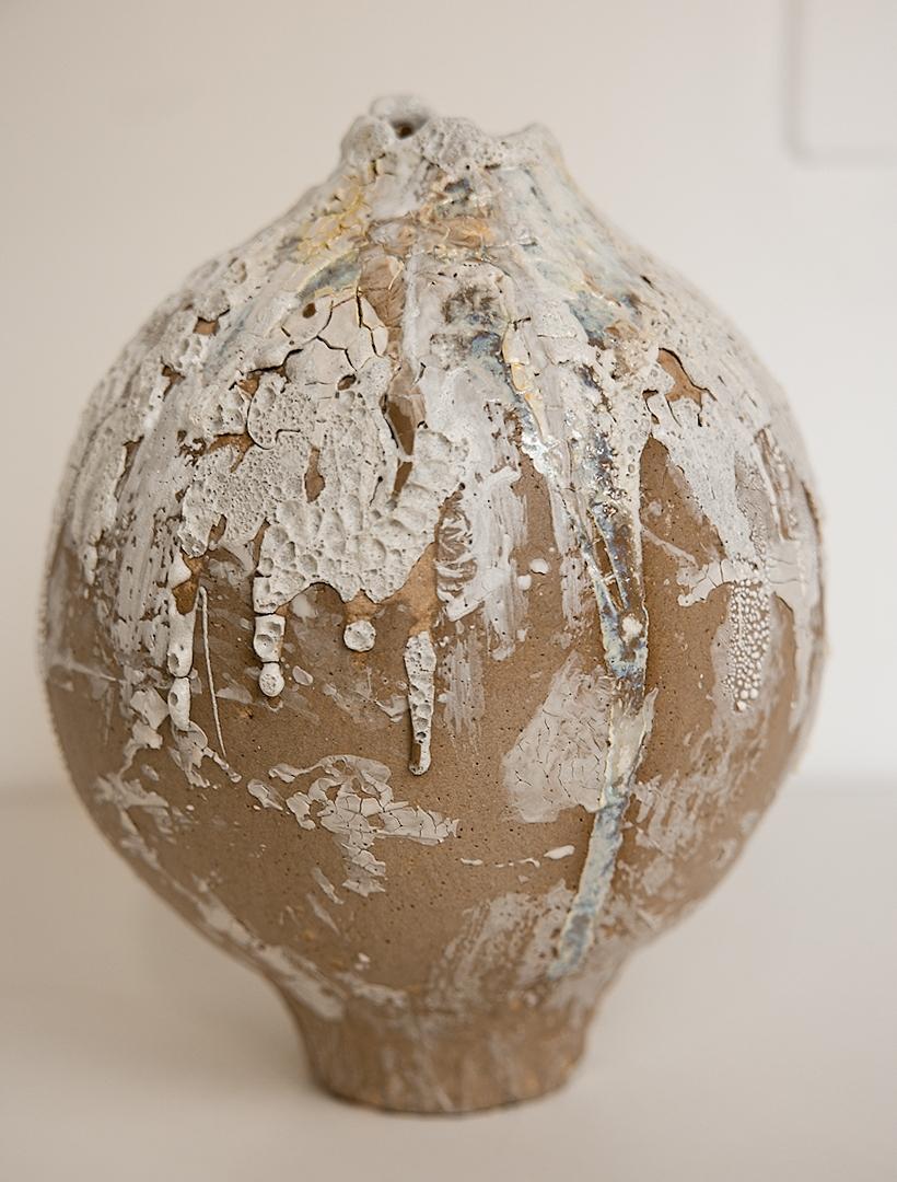 Hand-Crafted Organic Drift Series Moon Jar One of a kind Handmade For Sale