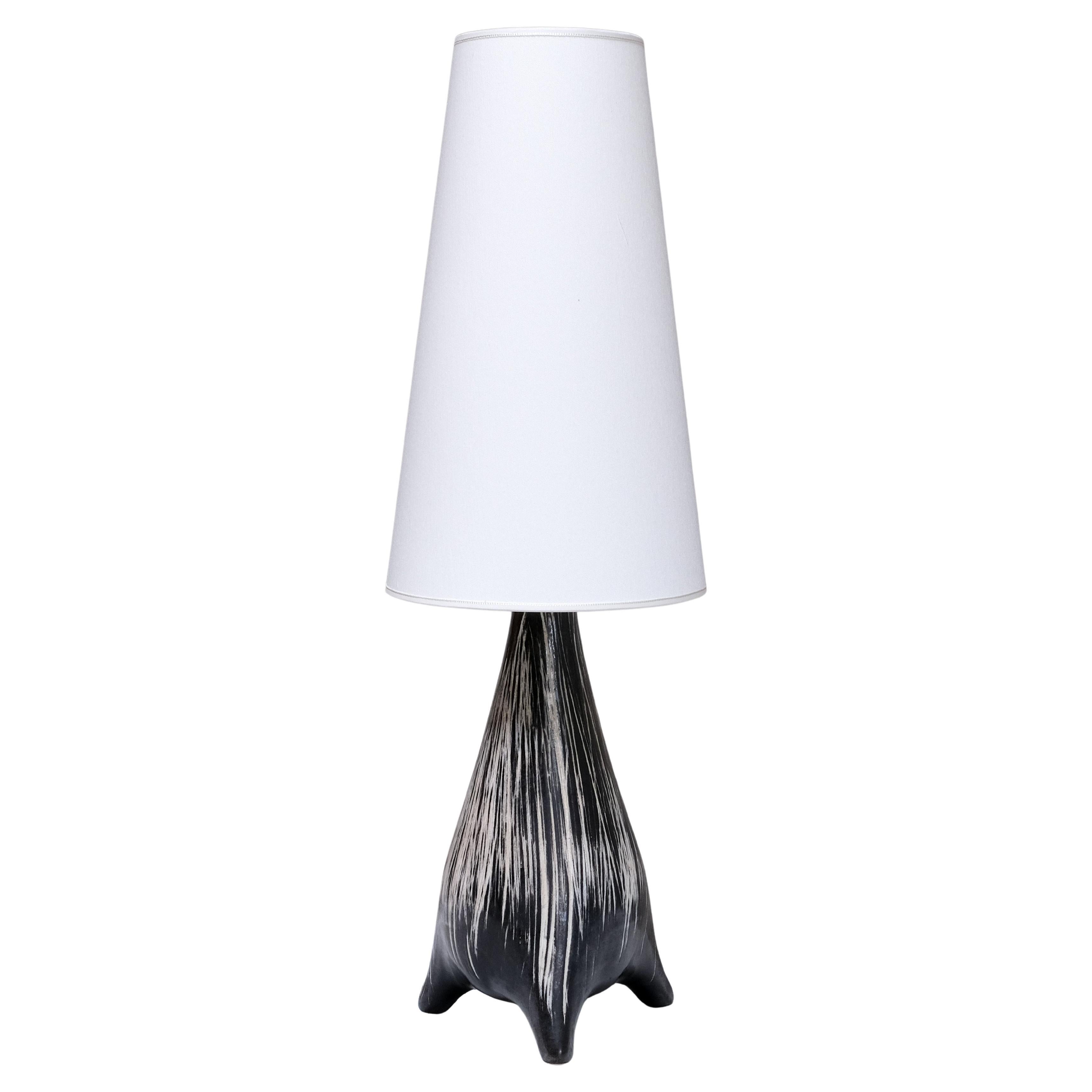 Lámpara de sobremesa de cerámica orgánica de tres patas Elisabeth Loholt, Dinamarca, años 60 en venta