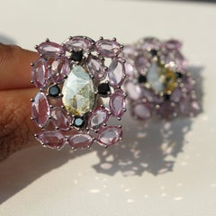 Organic Enchantment: Uncut Diamonds and Pink Sapphires in 14K White Gold