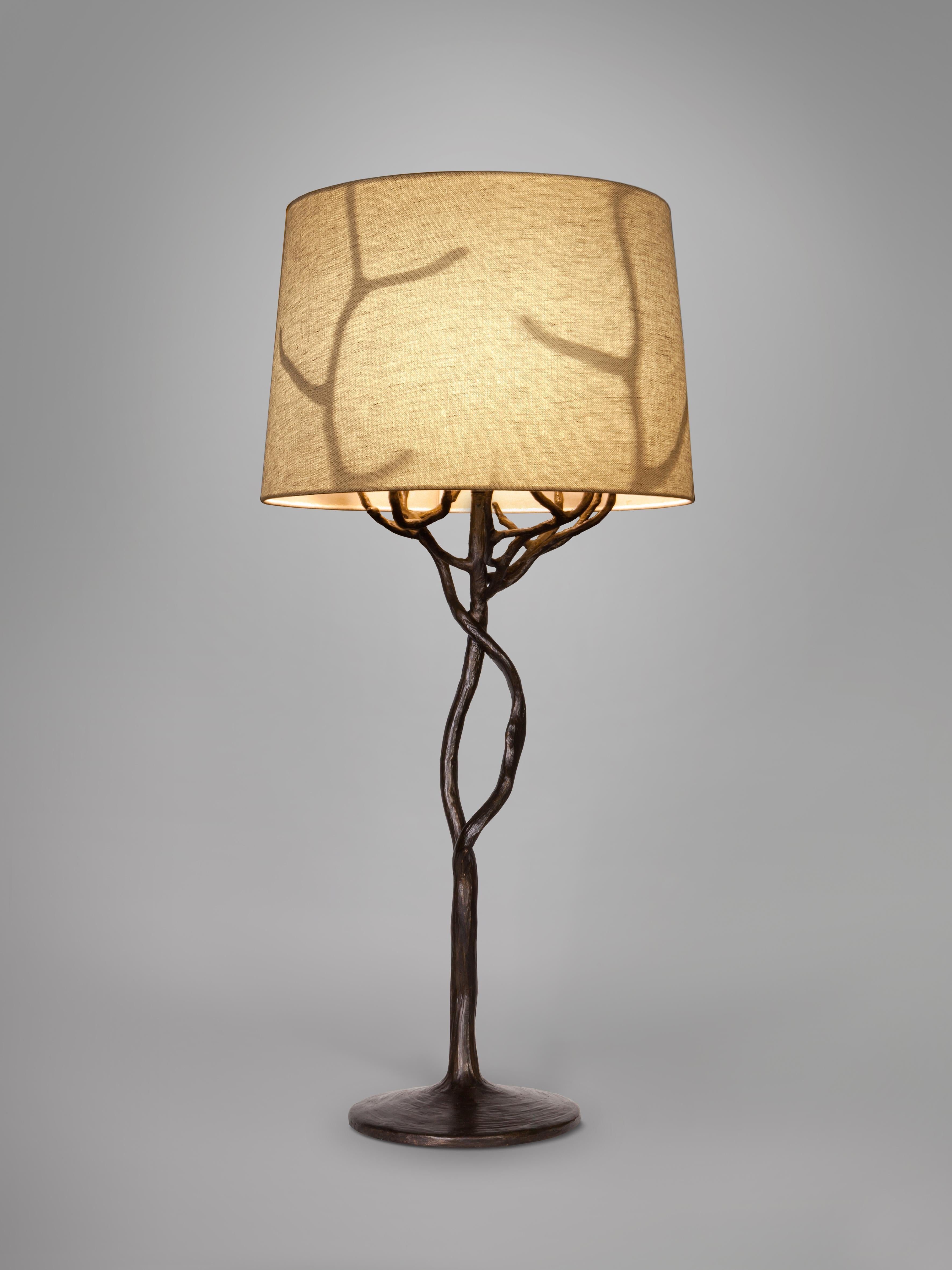 German Handcrafted Organic 'Etna' Table Lamp in Bronze Plaster Finish by Benediko For Sale