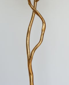 Organic Etna Tree Branch Floor Lamp, Gold Leaf, Handmade by Benediko