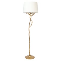 Organic Etna Tree Branch Floor Lamp, Gold Leaf, Handmade by Benediko