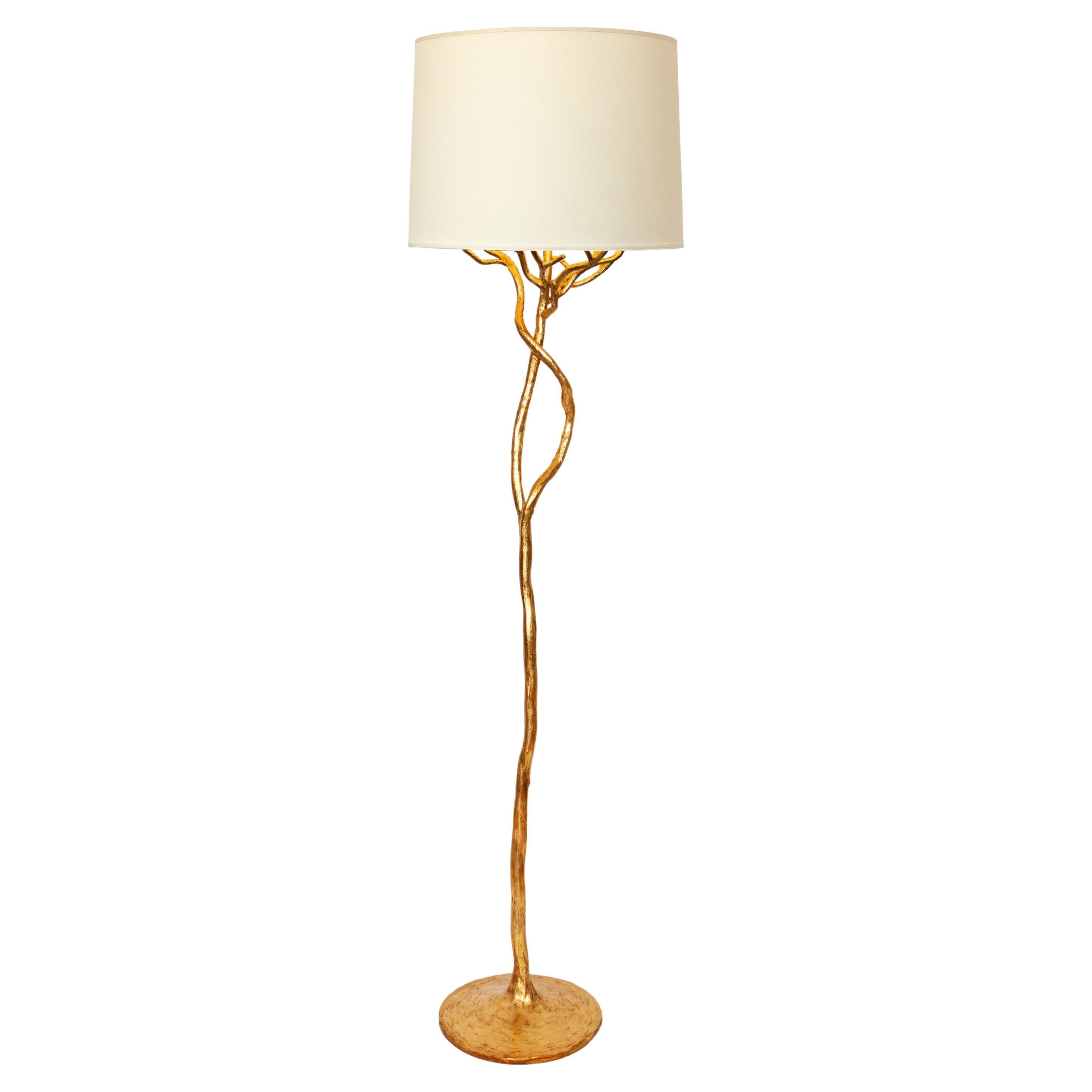 Organic Etna Tree Branch Floor Lamp in Antique Gold