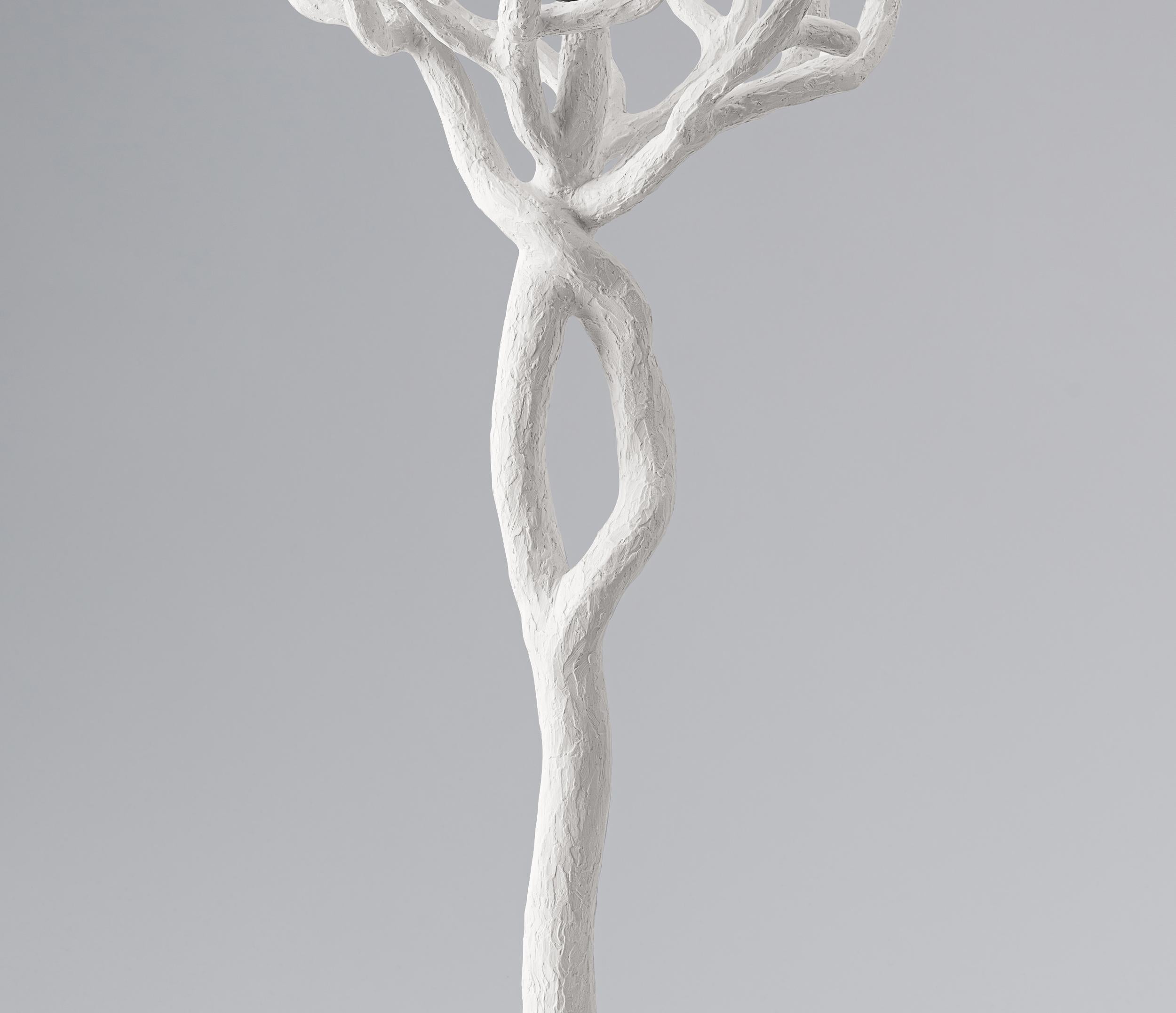 German Organic 'Etna' Tree Branch Table Lamp in White Plaster For Sale