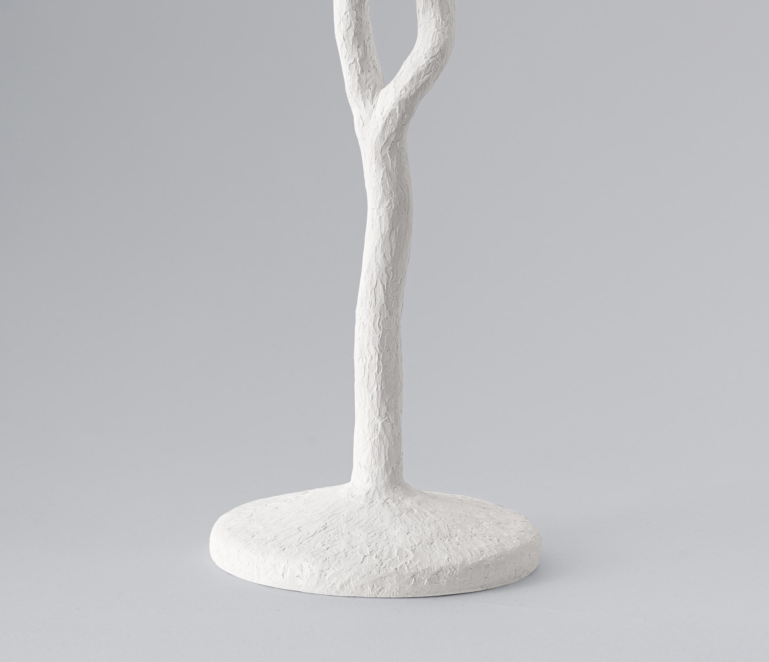 Hand-Crafted Organic 'Etna' Tree Branch Table Lamp in White Plaster For Sale