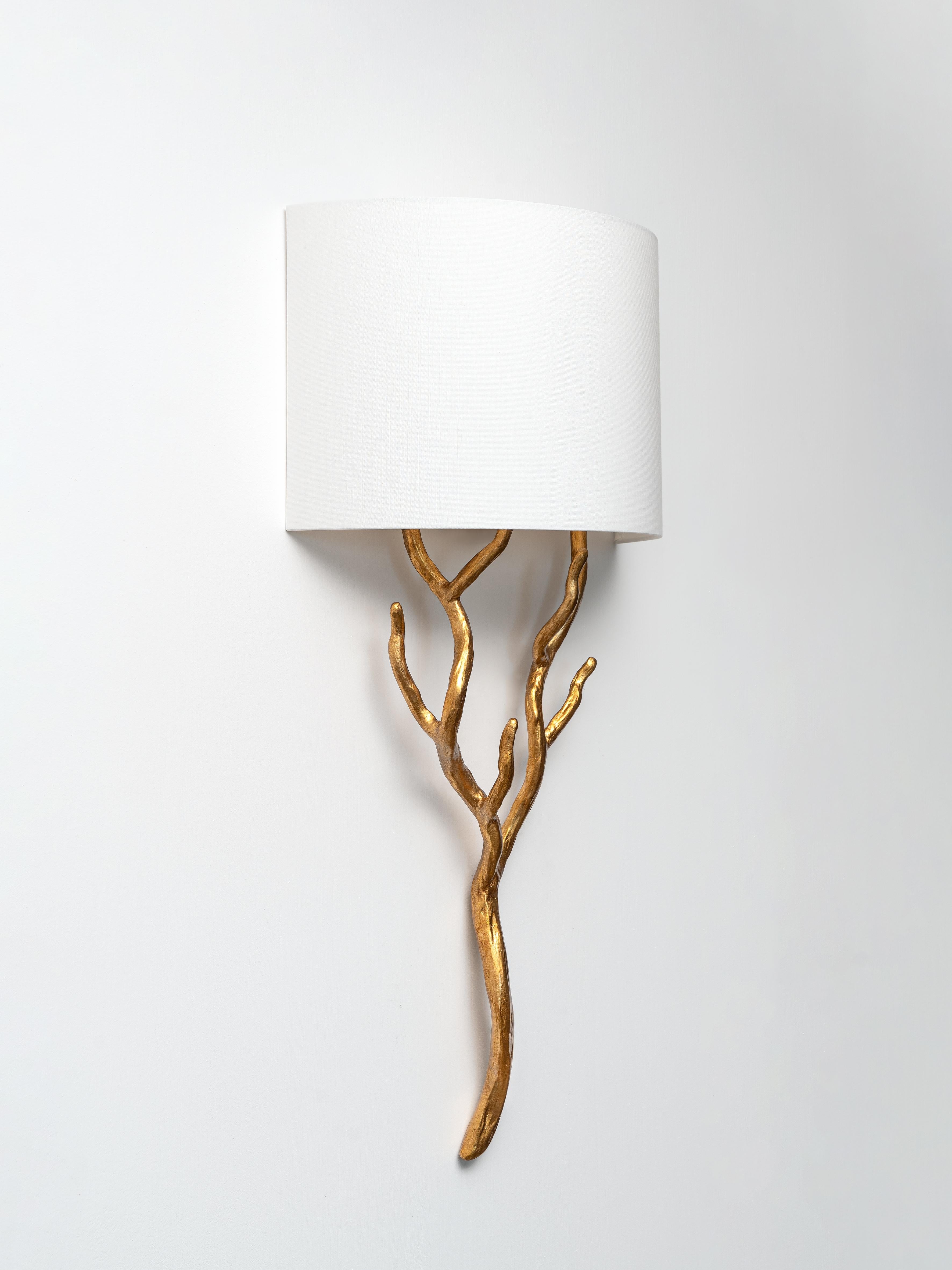 German Sculptural Wall Sconce 'Etna' – Bronze Plaster Organic Modern by Benediko For Sale