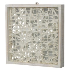 Organic Fiber Art Composition in Glass Shadow Box Frame, 1990s