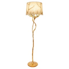 Organic Floor Lamp “Etna” in Antique Gold Finish, Benediko
