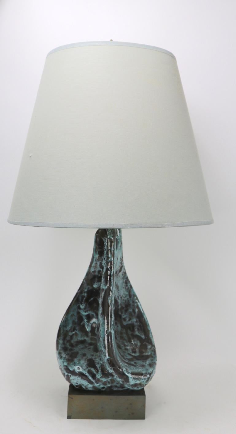 Organic Form Ceramic Mid Century Table Lamp 5