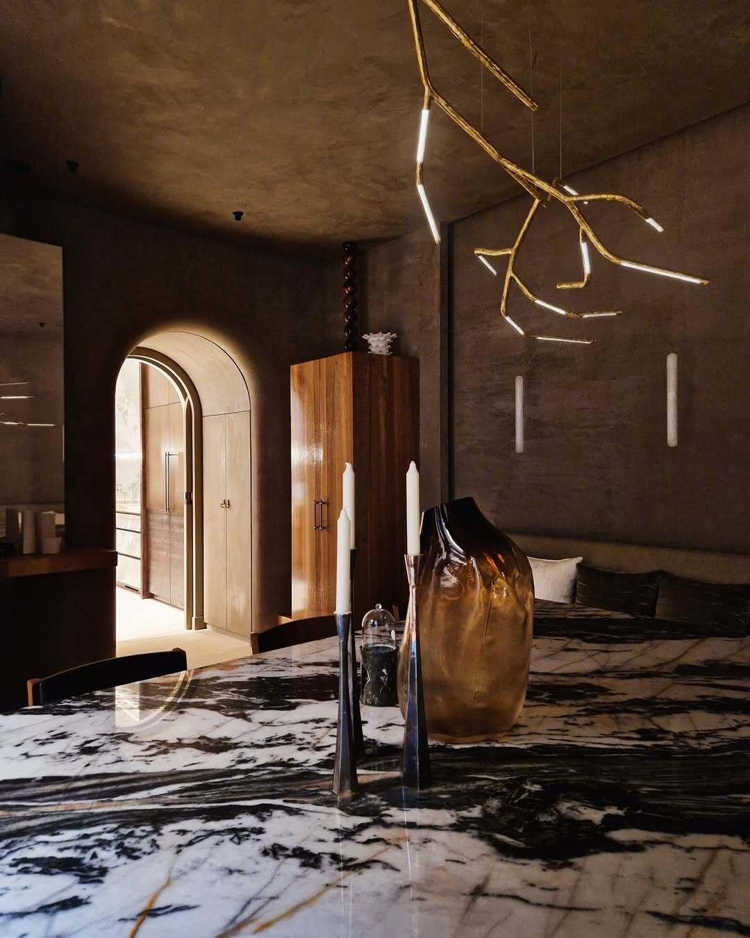 Organic Form Contemporary Sculptural Branch Brass Chandelier by Morghen Studio For Sale 11