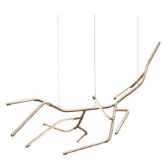 Organic Form Contemporary Sculptural Branch Brass Chandelier by Morghen Studio