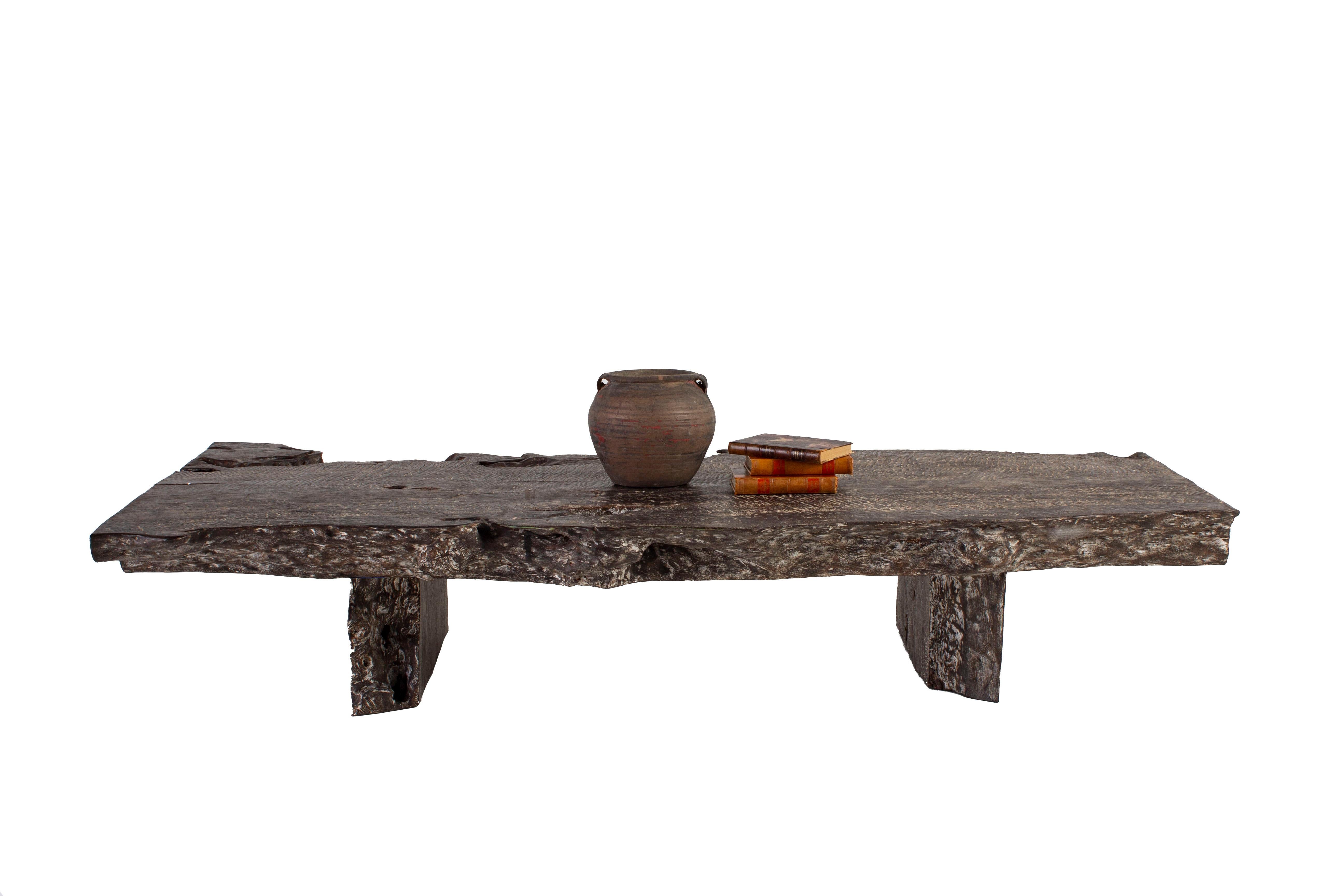 European Organic Form Ebonized Lyche Wood Coffee Table