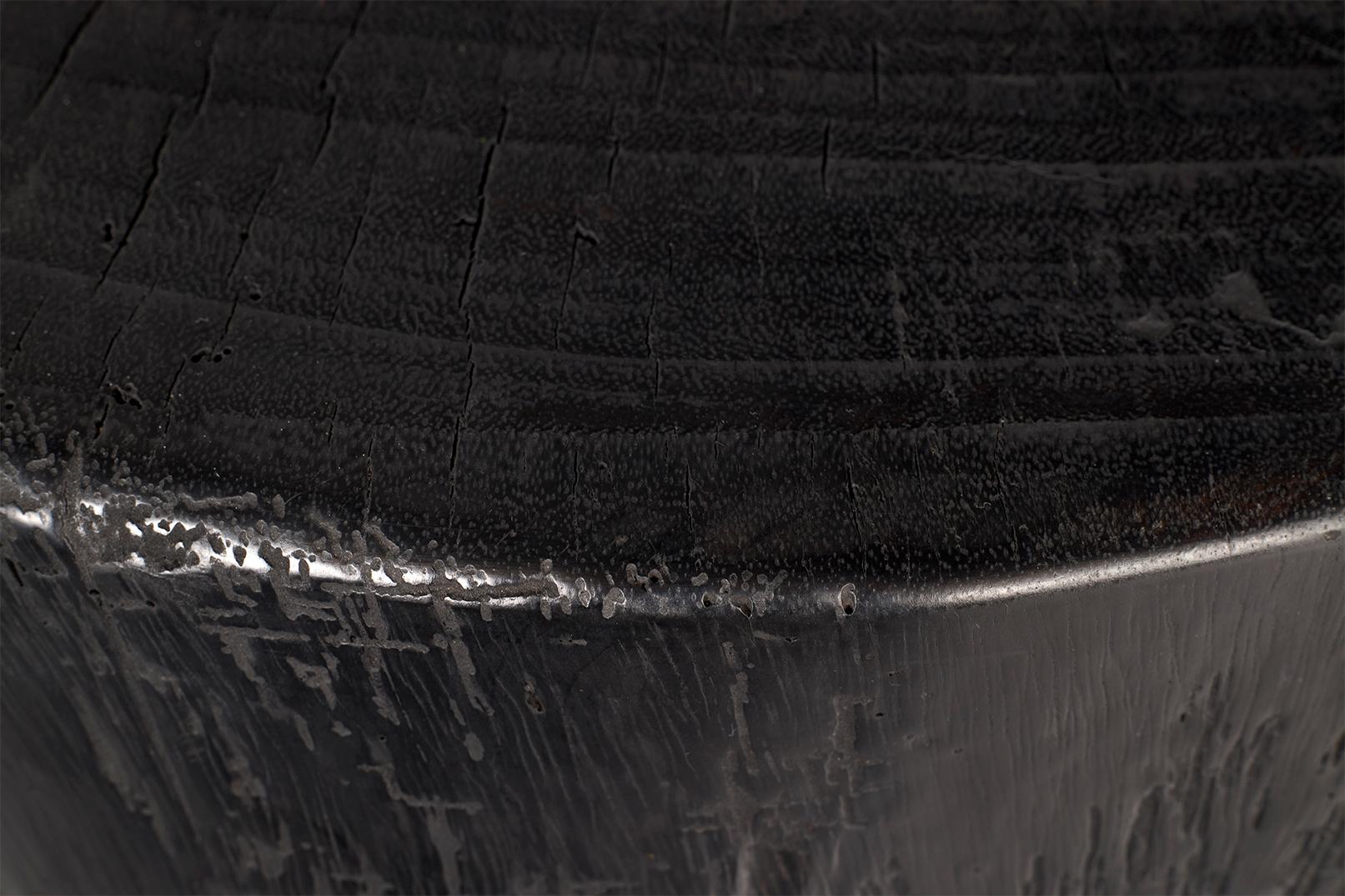 Organic Modern Organic Form Ebonized Lychee Wood Coffee Table