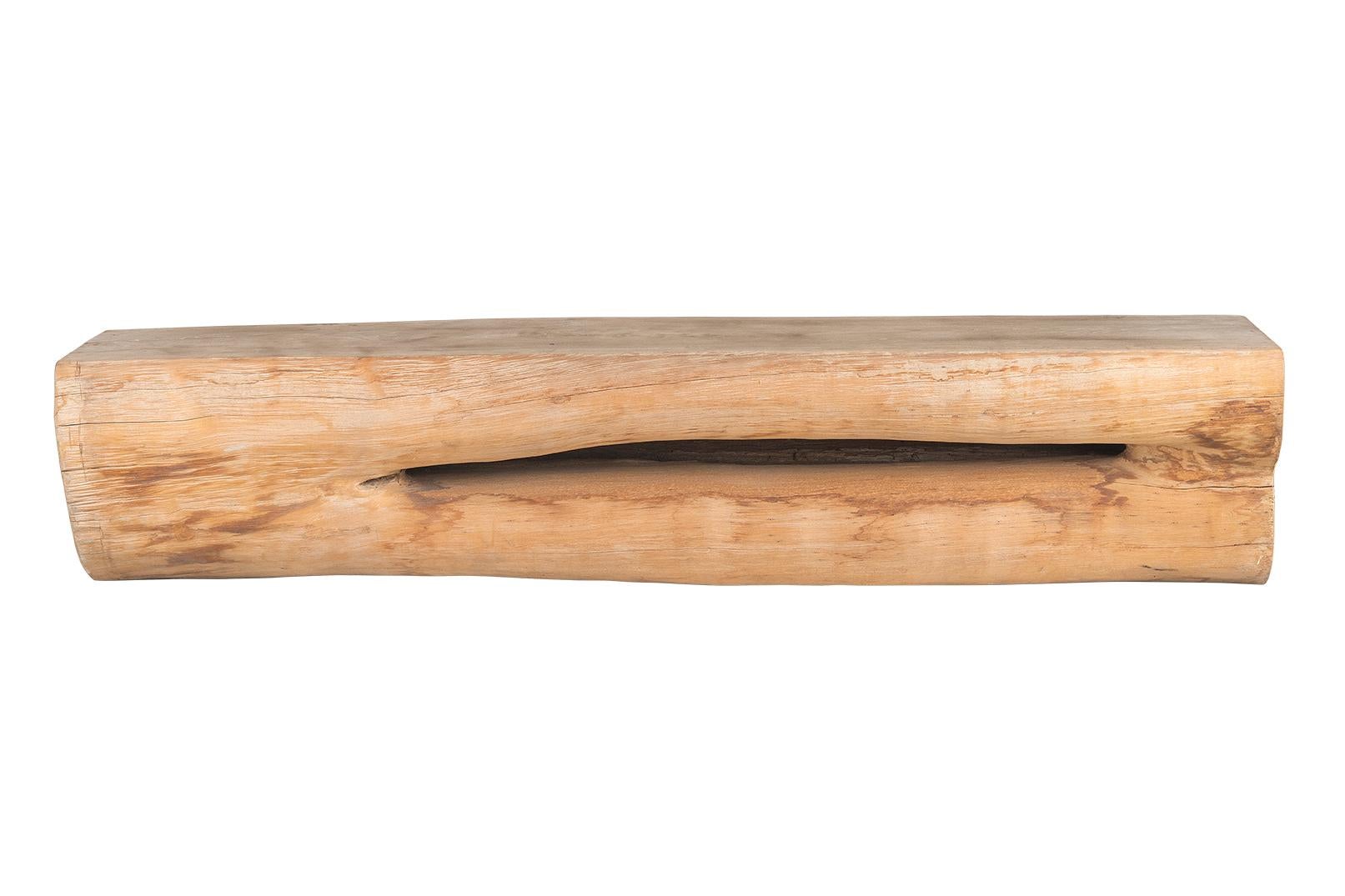 20th Century Organic Form Lychee Wood Bench For Sale