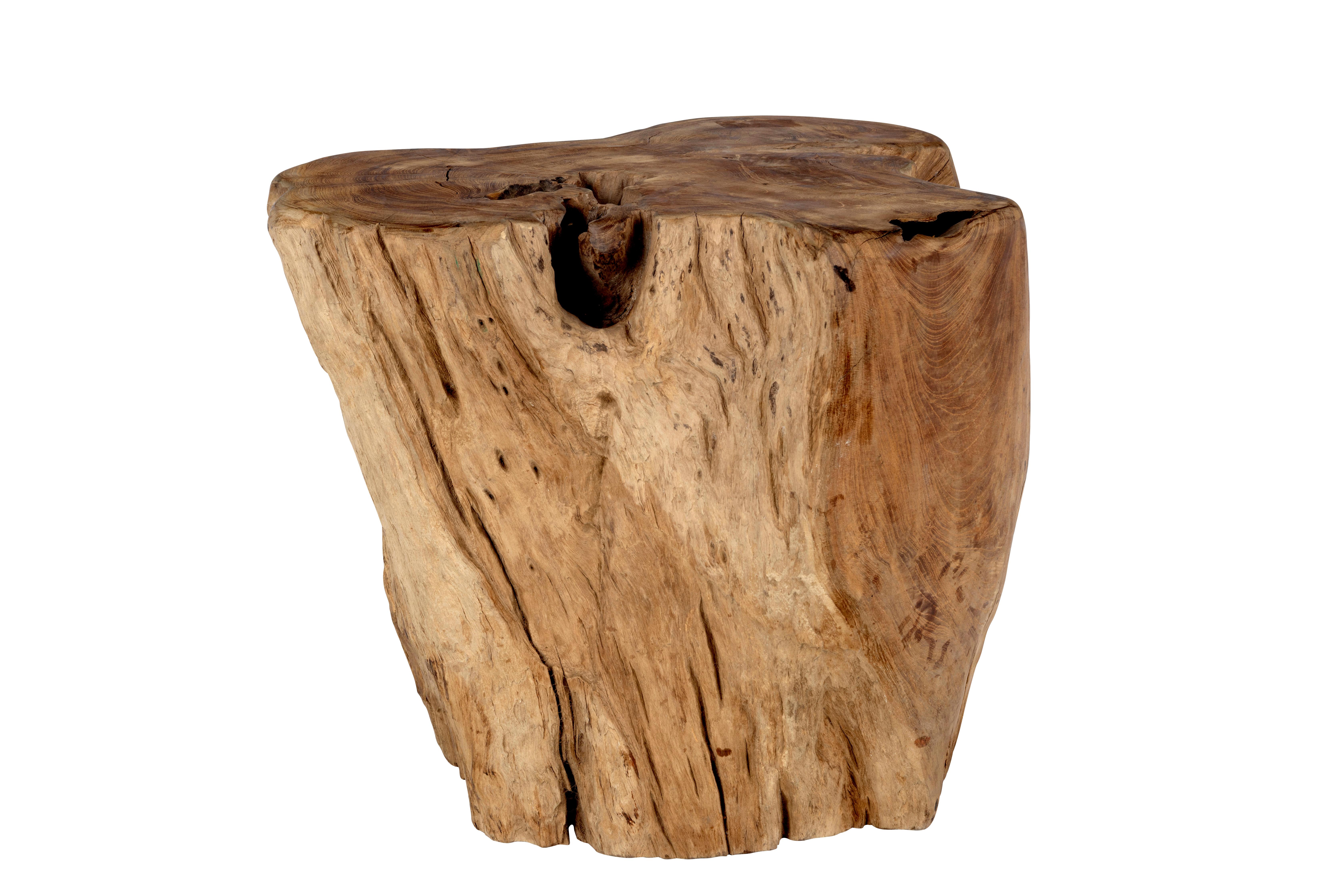 Organic Form Lychee Wood Side Table  In Good Condition For Sale In Dallas, TX