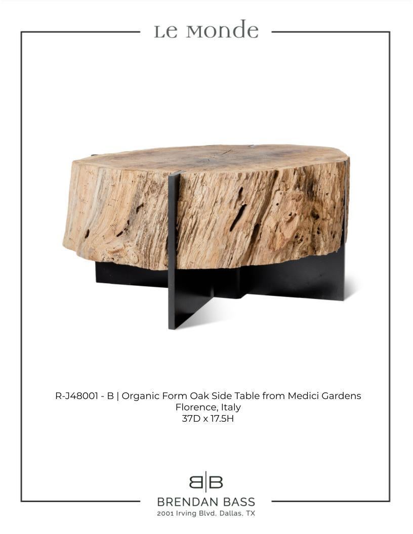 Organic Form Oak Side Table Medici Gardens Florence Italy 6