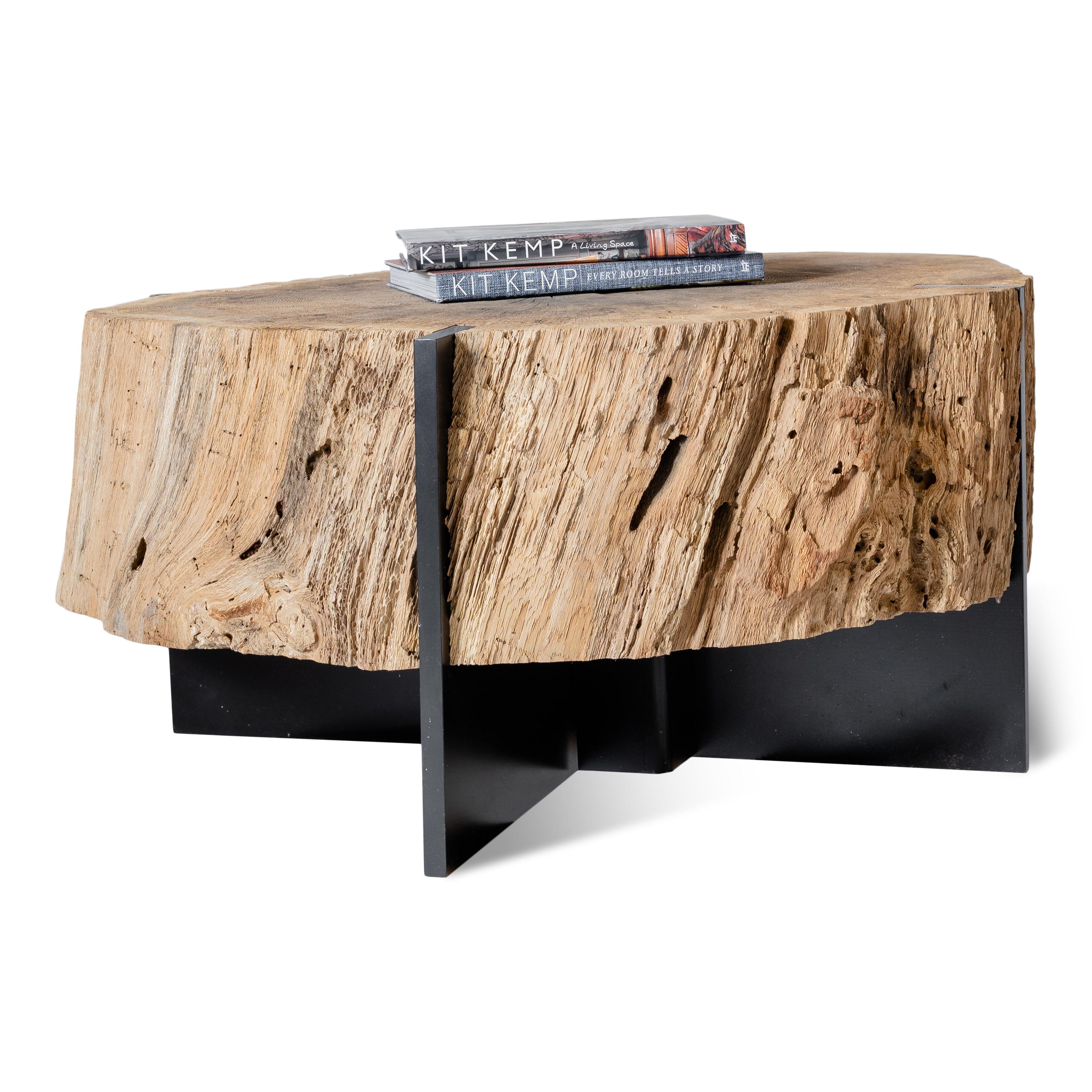 Contemporary Organic Form Oak Side Table Medici Gardens Florence Italy