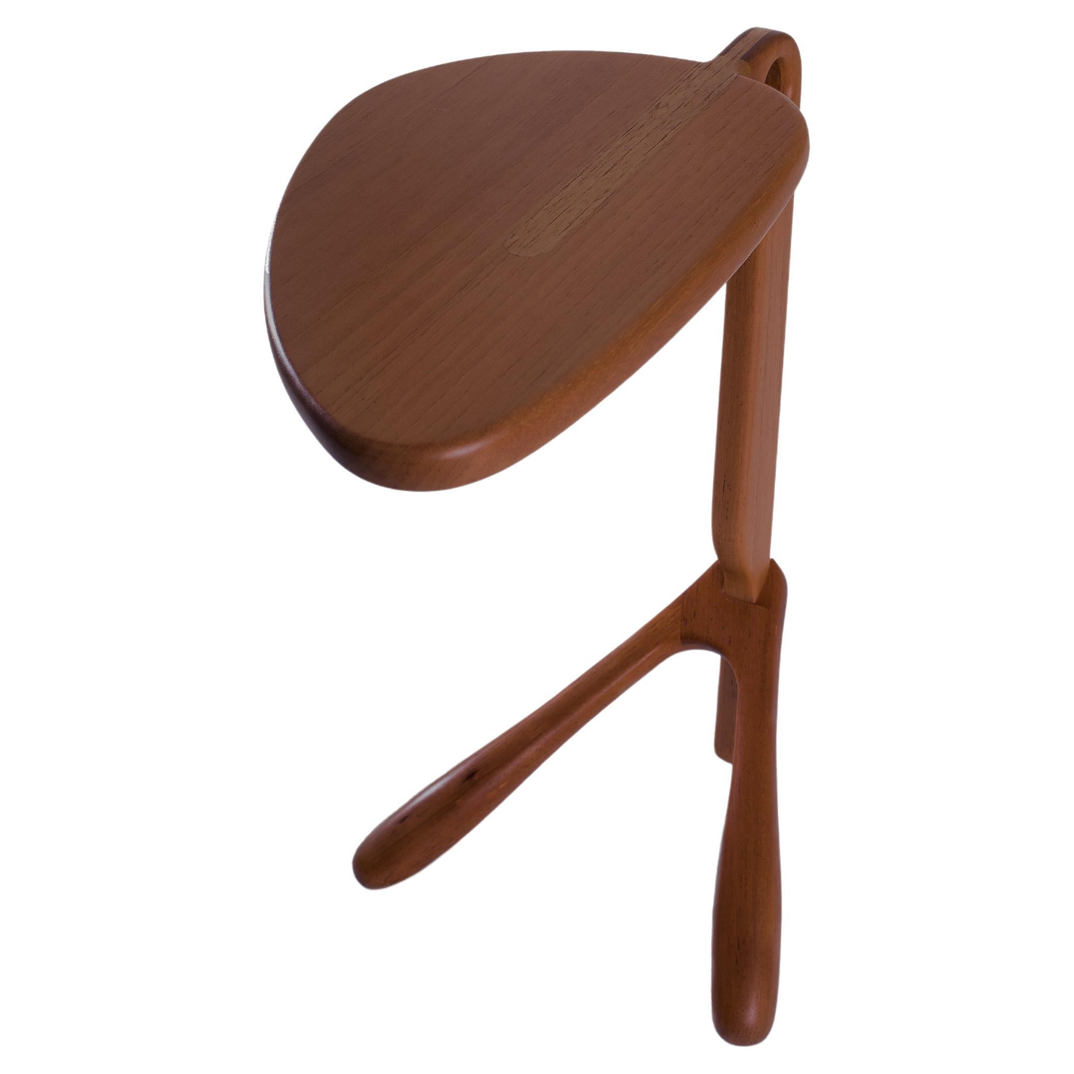 Organic Form Side Table - Broto, MEDIAN size Dark Brown Wood 