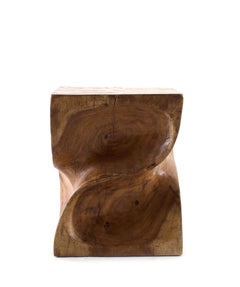 Organic Form Twist Design Lychee Wood End Table