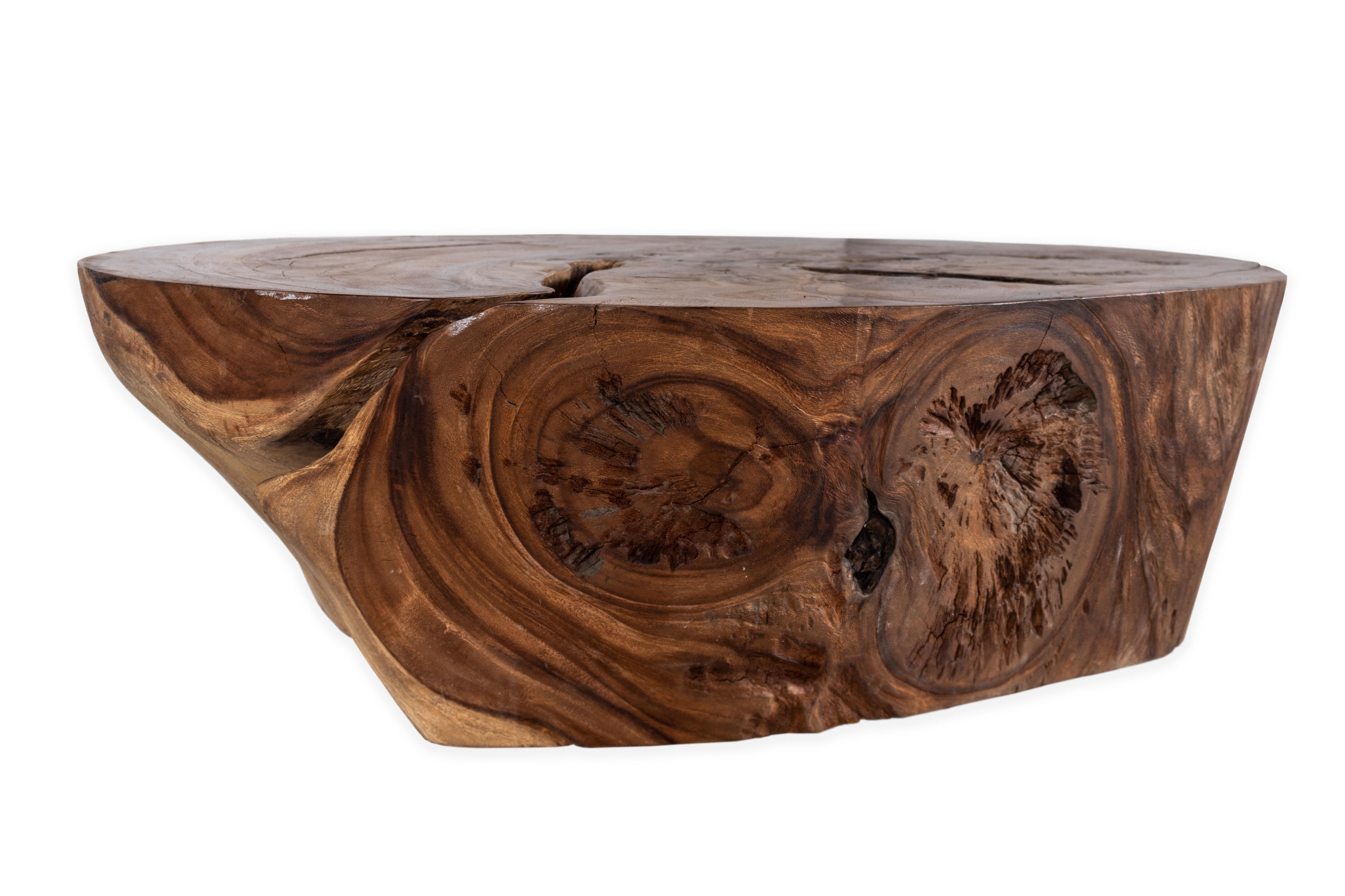 Organic form wood slab design coffee table. 

Piece from the Le Monde collection. Exclusive to Brendan Bass.
  