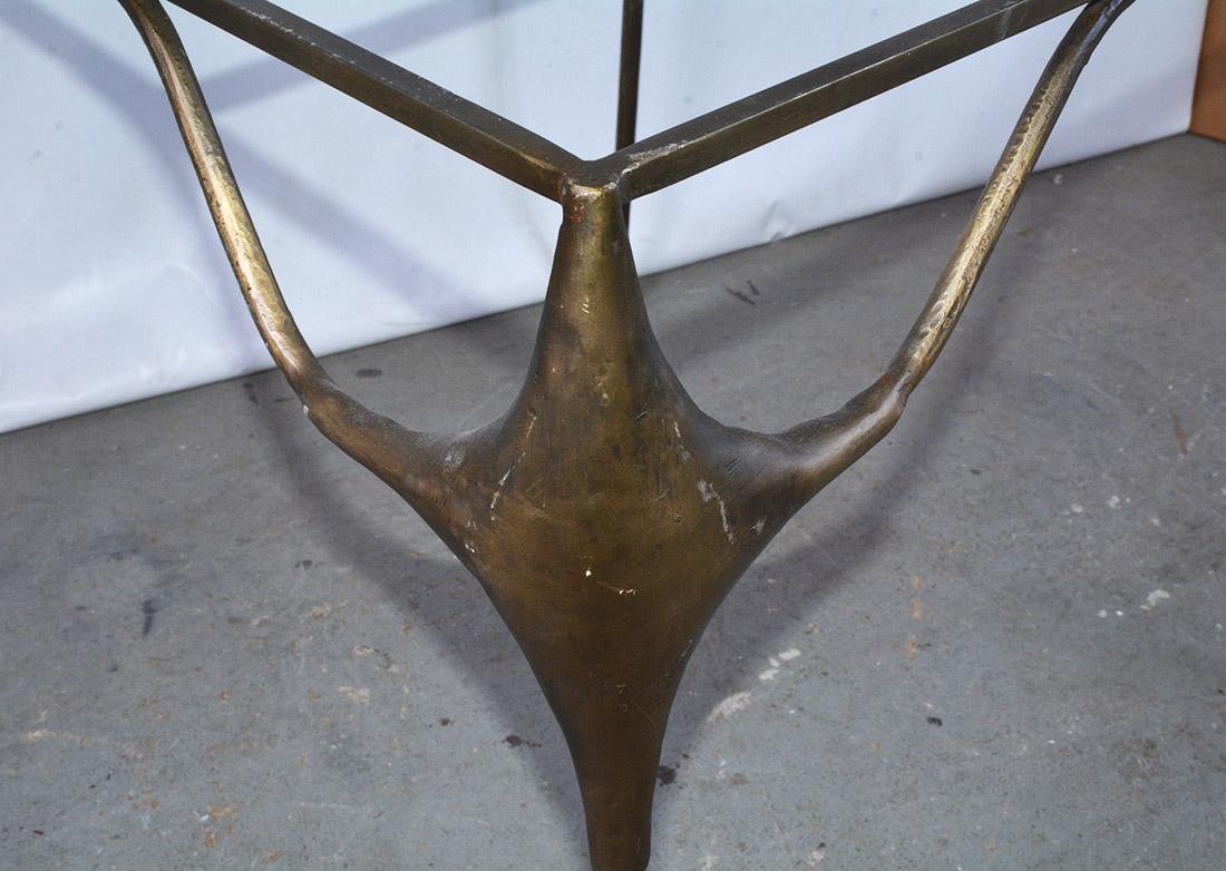 Cast Organic Free Form Gold Patina Metal Base Dining Table For Sale