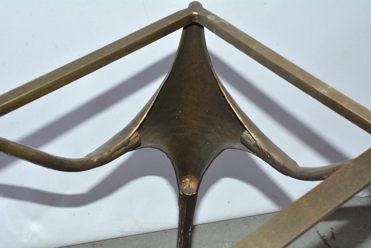 Organic Free Form Gold Patina Metal Base Dining Table In New Condition For Sale In Sheffield, MA