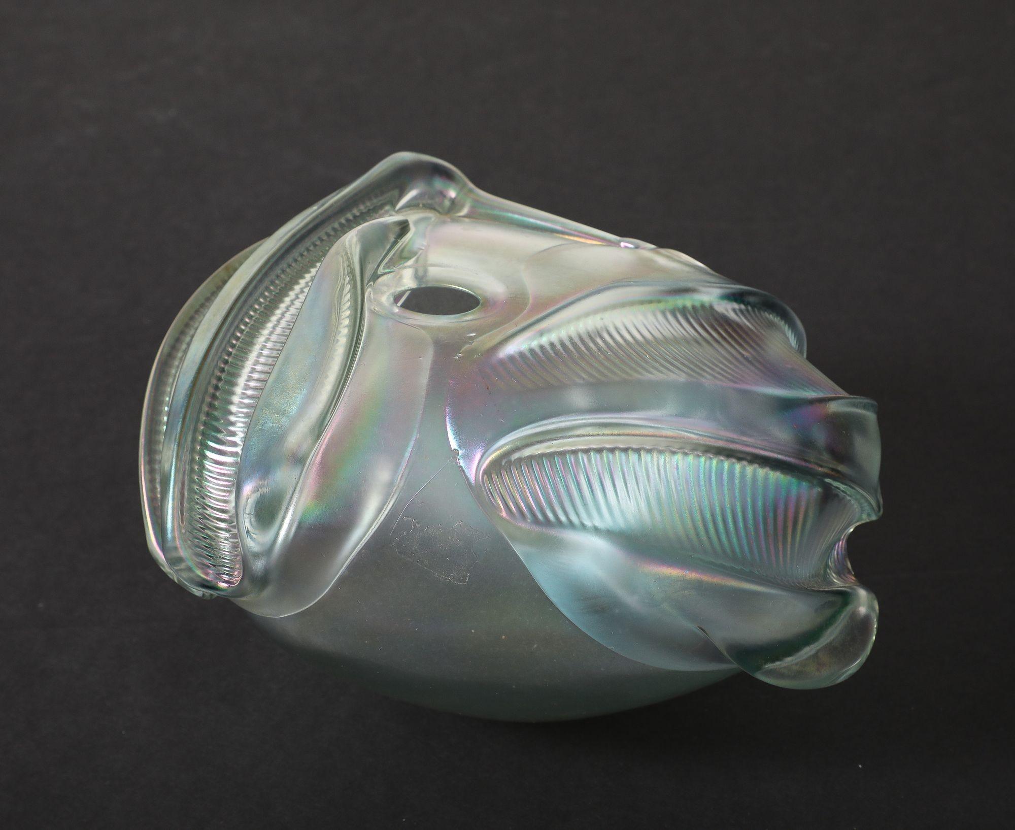 Organic Modern Organic Freeform Floral Glass Vase in Iridescent Silver Tone For Sale