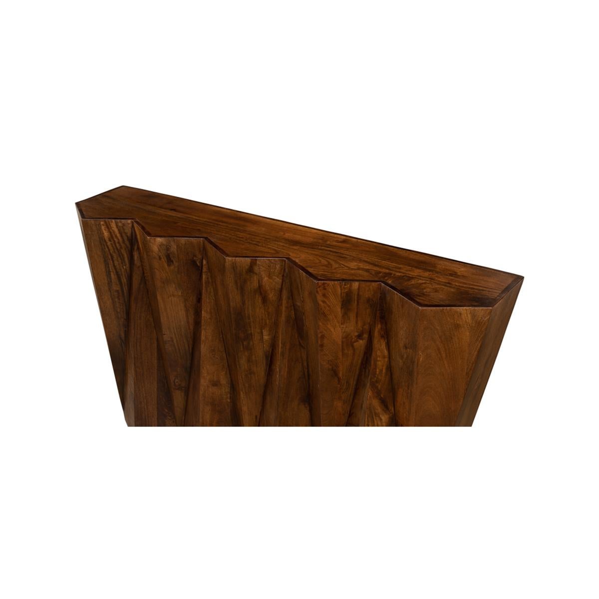 Asian Organic Geometric Console Table For Sale