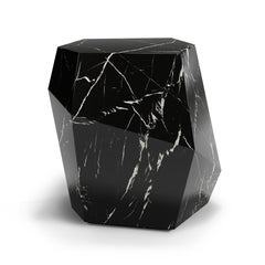 Organic geometric Nero Marquina marble Three Rocks side table by InsidherLand