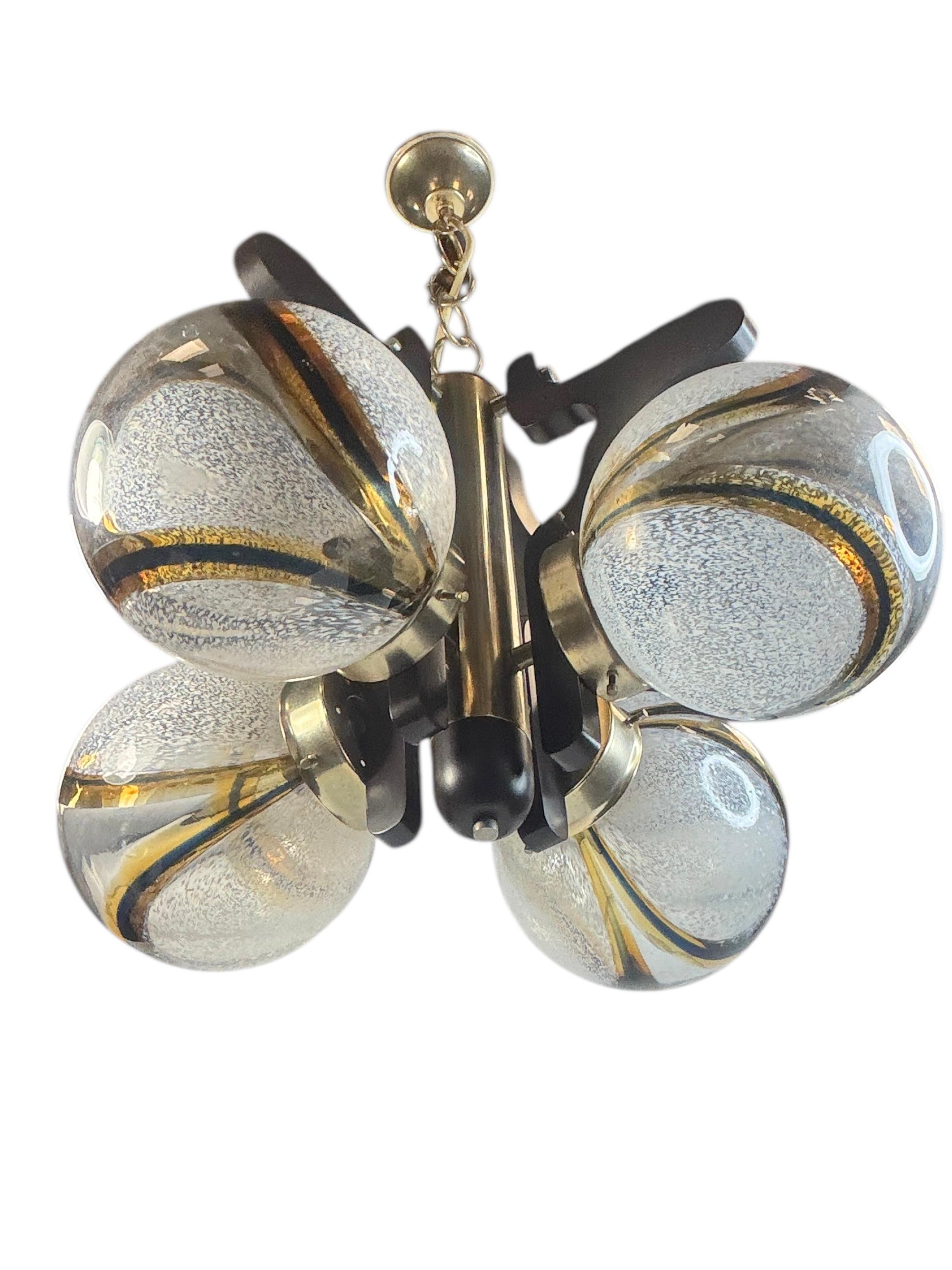 Lámpara de cristal orgánico Ball & Wood de Mazzega Italia, vintage años 60 en venta 2