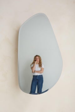 Organic Glass High Polish Mirror with Beveled Edge 42"H, Mary Ratcliffe Studio